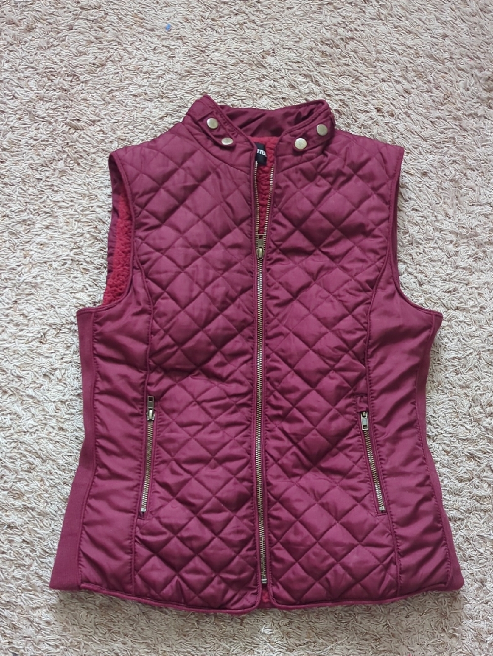 Zenana Outfitters Deep Burgundy Sherpa Vest